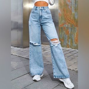 Light Denim Ripped Jeans